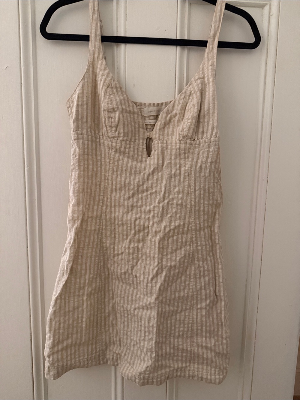 Urban Outfitters Cream Striped Tank Dress